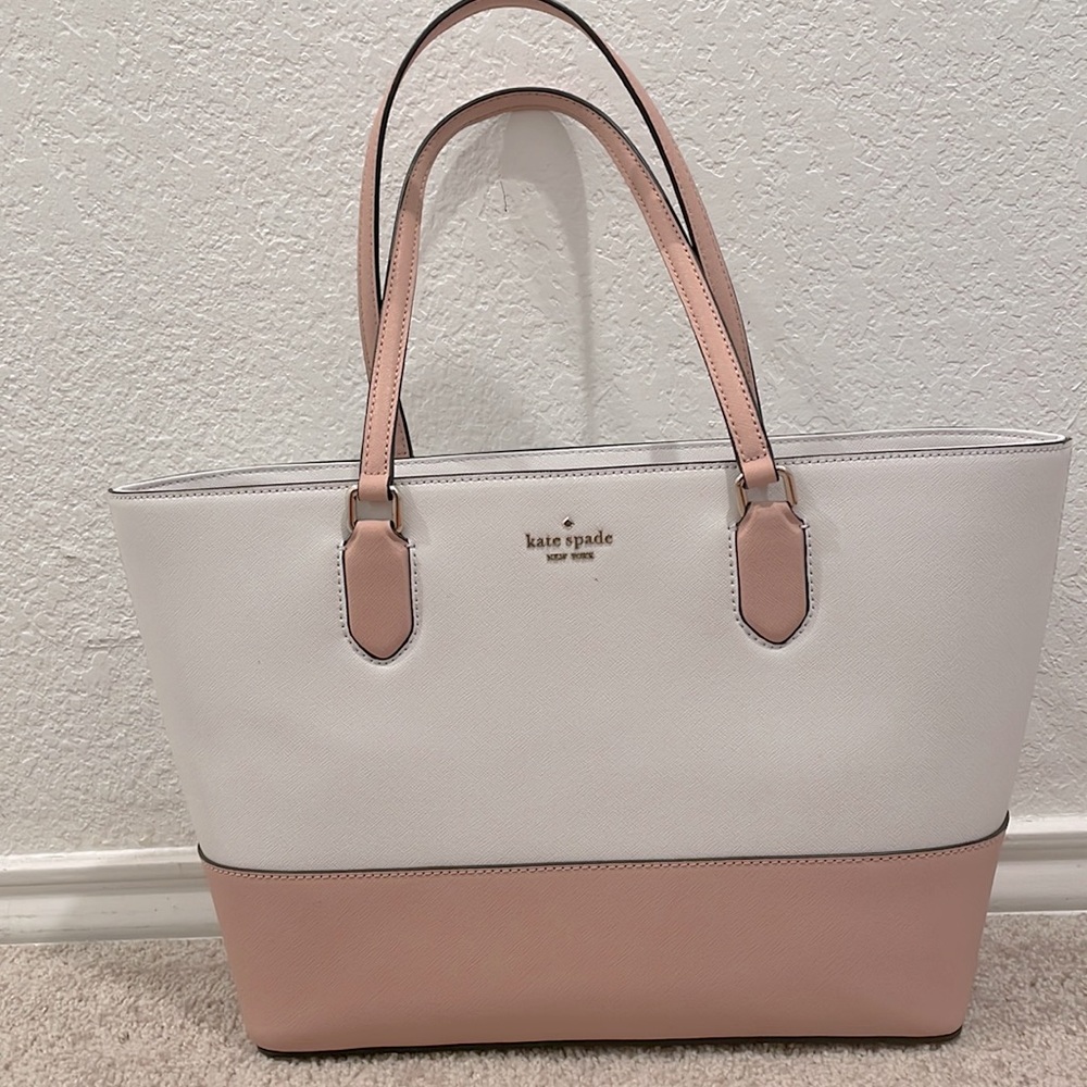 Pink and white Kate Spade Tote Bag. Like new.